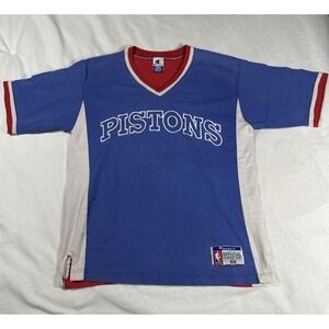Vintage 90s NBA Detroit Pistons Short Sleeve Shooting Shirt Medium Champion USA